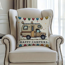 2 X Happy Campers Retro Camper