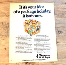 THOMSON HOLIDAYS 1970s -  FRAMEABLE COLLECTIBLE ORIGINAL CLASSIC TOURISM ADVERT