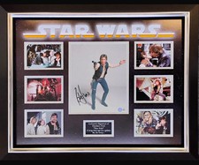 Harrison Ford Hand Signed Star Wars Photo, Framed Presentation AFTAL Auth -1aS1a
