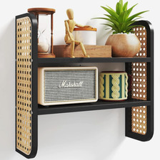 Handmade 2-Tier Black Rattan