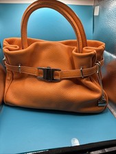 Real Leather Casini Firenze Orange Handbag Made In Italy - Excellent Condition