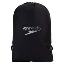 Speedo Unisex Pool Bag Black/Green – 15L Water Resistant Swim Sports Bag