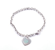 Kit Heath Bracelet Enamelled Heart Tag Belcher Links 925 Sterling Silver KH02