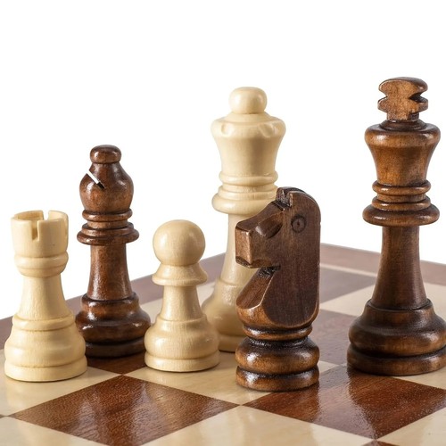 Wooden chess pieces set - wooden,
