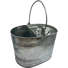 Galvanised Metal Mop Bucket Strong Heavy Duty Pail Vintage 12 Litre Capacity