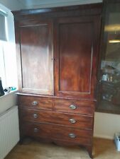 ANTIQUE MAHOGANY LINEN PRESS
