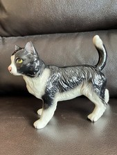 Coopercraft Black and White Cat Figurine. Original Label. 