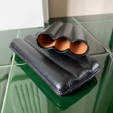 Cigar Pouch Case Black Leather