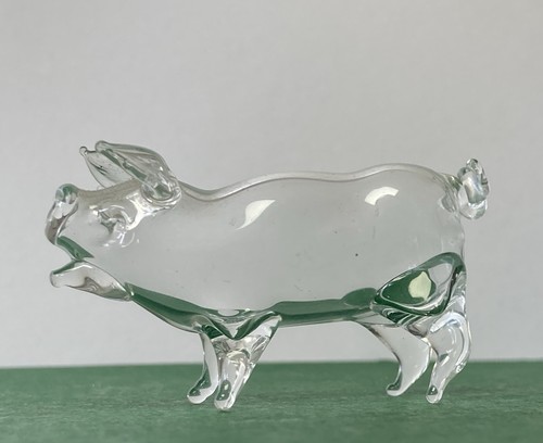 Tiny glass pig figurine - tiny,
