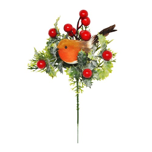 Robin foliage pick - robin,