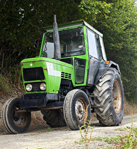 Green farm tractor with - green,
