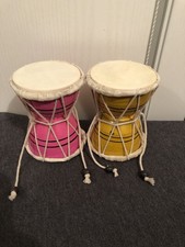 Two Handmade Wooden & Leather