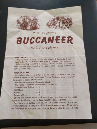 Buccaneer rules for - -, playing