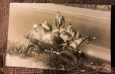 1925 RPPC People Group in Car