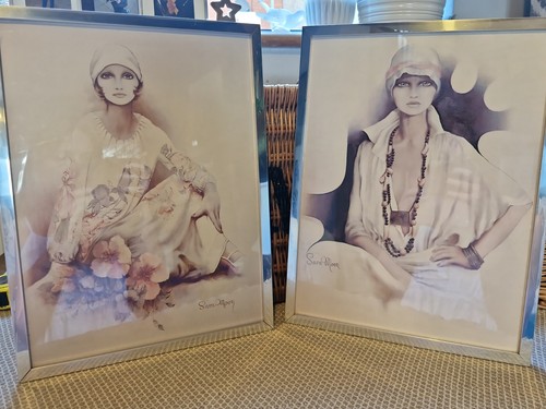 Pair 1970s sara moon - moon, prints