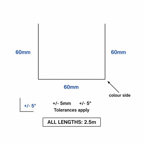 Channel flashing 5m - channel, 2.5m