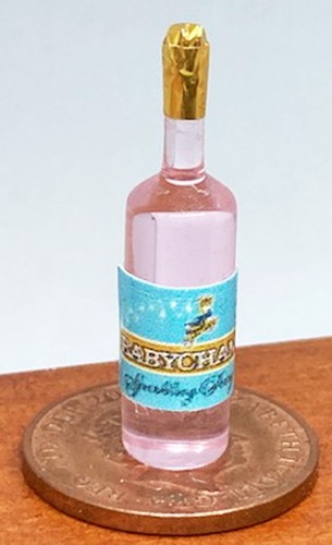 Dolls house glass bottle with - glass,