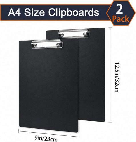 2pk clipboard black pvc - 2pk,