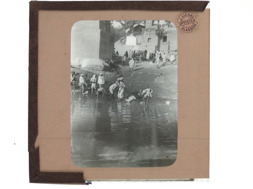 People bathing river ghat - people,