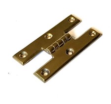 Pair brass decorative H hinges antique corner cupboard cabinet sideboard 2 1/2"