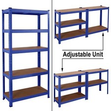 5 Tier Heavy Duty Steel Racking Garage Shelving Storage Racks Shelf Metal Unit