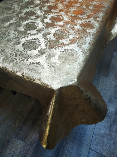 Bold gold metallic damask - damask, pvc