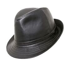 Black Faux Leather Trilby PVC