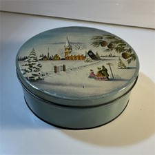 Vintage Round Tin Winter