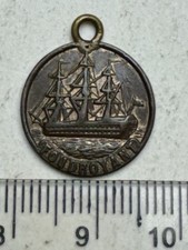 1897 Small ADMIRAL LORD NELSON Medal - struck from HMS FOUDROYANT Copper (F443)