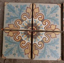4 Antique Art Nouveau Tiles