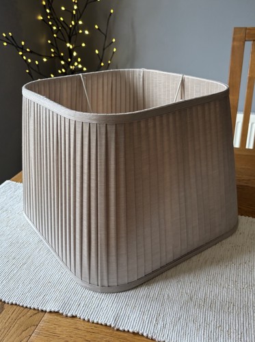 Pleated taupe square lamp - pleated,