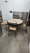 M&S Verona Outdoor/Conservatory Dining Table With Matching Chairs Mosaic Pattern