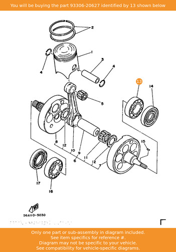 Yamaha bearing 93306 20627 - yamaha, 93306-20627