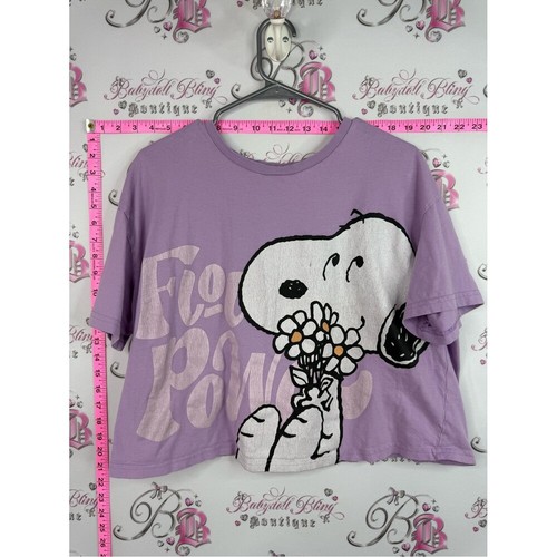 Peanuts tshirt crop lavender - peanuts,