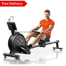Magnetic Folding Rowing Machine for Home Gym - 350 LB Capacity & App Compatible