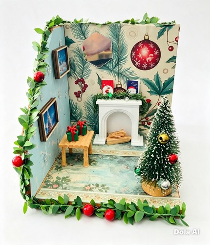 Miniature diorama room box - room,