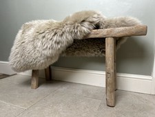 OLD RUSTIC VINTAGE ELM WOODEN PIG BENCH 