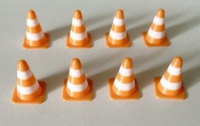  X8 Miniature Traffic Cones Small Roadblock Model Car Toy Railway Scenery 3cm