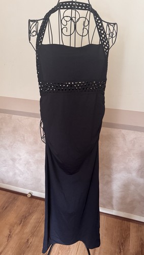 Zara black halterneck maxi - black,