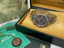 Rolex Datejust 16234 Mens Watch - Grey Tapestry 'Ghost' Dial 1991 - Box & Papers