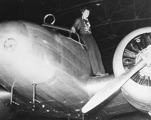 Amelia earhart with lockheed - amelia,