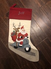 NWOT Pottery Barn Crewel Santa