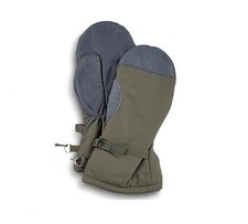 German Army Issued Goretex Extreme Cold Weather Fur Lined Mitts In Olive Grade 1