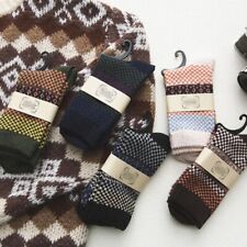 5 Pairs Nordic Knitted Wool Socks Thick Warm Thermal Breathable Crew Socks Gifts