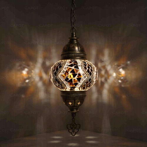 Clear turkish mosaic pendant - clear,