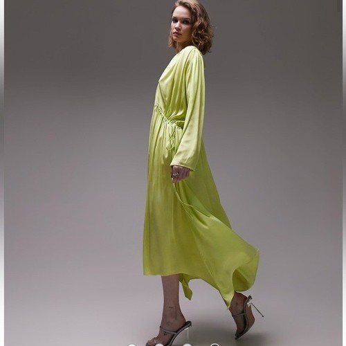 Topshop lime yellow - lime, satin