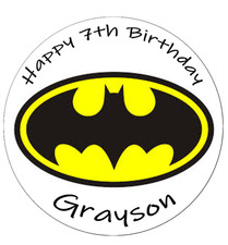 Batman Logo Personalised Edible Cake Topper Edible Wafer Paper 7.5"