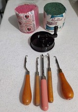 Vintage Rug Making Tools & Two Ready Cut Rug Wool Bundles & PatWin  Wool Cutter#