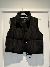 Women’s Zara New Without Tags Black Puffer Gilet Waistcoat Size S