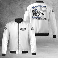 Mickey Thompson Drag Race Car Windproof Bomber Jacket,Speed Equipment Jacket